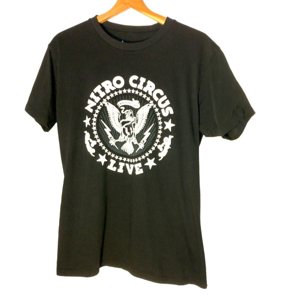 Nitro Circus Live T Shirt Men Medium Black Balls of Steel BMX Skate Redneck